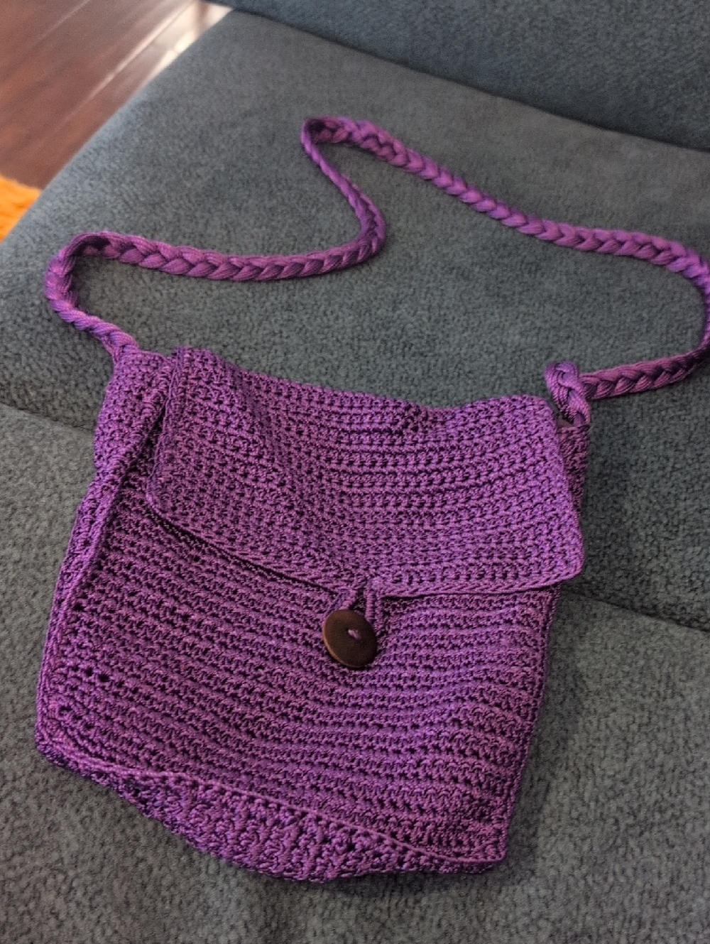 Handmade Purple Crochet Crossbody Bag